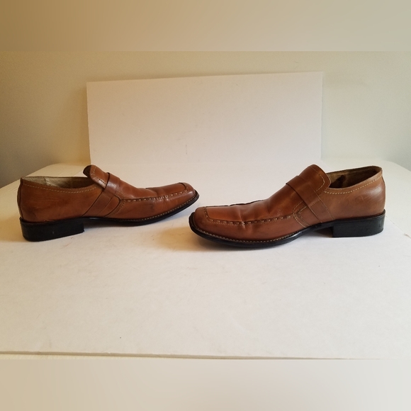 Fratelli Select Men's Slip on Dress Shoes Leather Square Toe Brown Size 12 - Picture 11 of 17